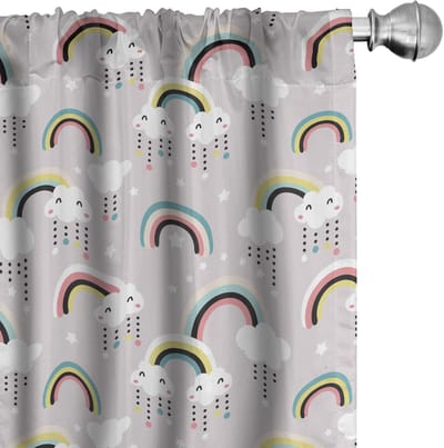 ABAKUHAUS Regenbogen Gordijnen – 2x75x245 cm – Mikrofaser