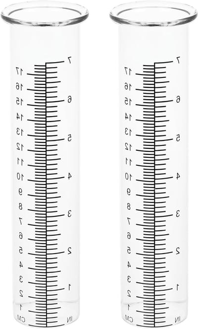 2 Stuks Glazen Regenmeter, Gegradueerde Borosilicaat Meetcilinder, Nauwkeurige Regenmeter voor Tuin en Buitenactiviteiten