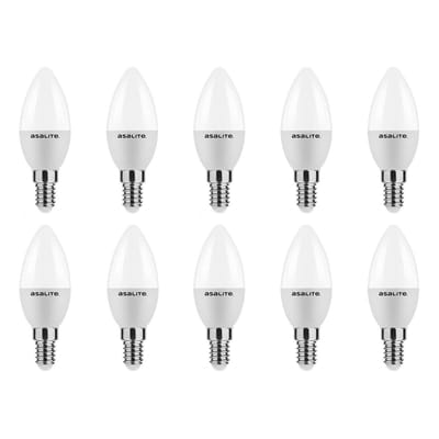 Asalite LED Lamp C37 E14 Fitting - 6W = 40W - 510 Lumen - 6500K Koud Wit Daglicht - Niet Dimbaar - 220-240V - 10 stuks