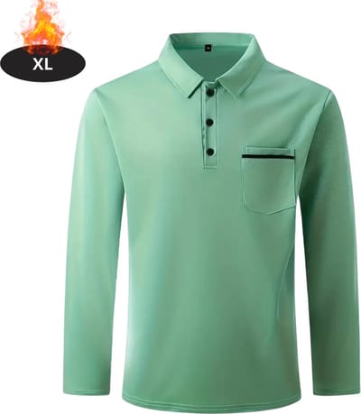 Livano Poloshirt Heren - T-Shirt Heren - Shirt - Overhemd - Polo Shirt Lange Mouwen - Lichtgroen - XL