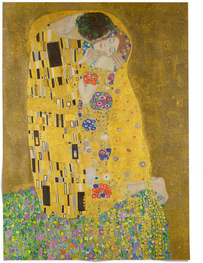 Lanzfeld Klimt - Poster Schilderij 50x70 cm - De Kus - Gustav Klimt - Koker