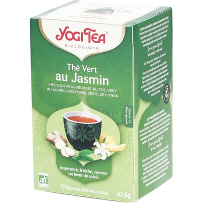 Yogi Tea Green Jasmine Bio - Biologische Groene Thee met Jasmijn, Citroengras en Gember voor Een Bloemige en Verfrissende Thee-ervaring