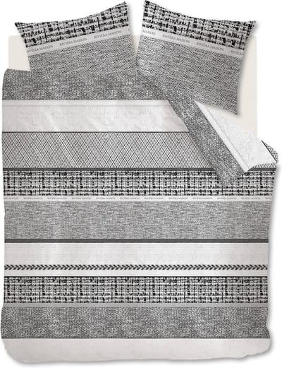 Riviera Maison Primrose Hill dekbedovertrek - Eenpersoons - 140x200/220 - Zwart