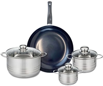 Set van 1 Koekenpan 28 cm en 3 kookpotten 12, 14 en 20 cm Elo Prima Brillant