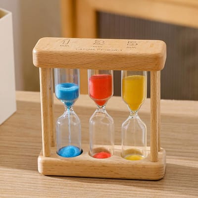Houten 1/3/5 Minuten Creatieve Tijd Timer Drie in Eén Combinatie Zandloper Ornament voor Kinderplezier Zandloper Huisdecoratie three-in-one