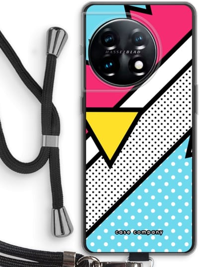 Case Company® - Hoesje met koord geschikt voor OnePlus 11 hoesje met Koord - Pop Art #3 - Telefoonhoesje met Zwart Koord - Bescherming aan alle Kanten en Over de Schermrand