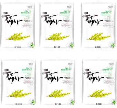 Mitomo Tea Tree Oil Gezichtsmasker - 6 x 25g - Tissue Masker - Sheet Mask - Masker - Gezichtsverzorging