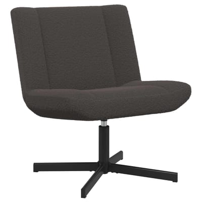 vidaXL - Draaistoel - Donkergrijs - 63 - x - 75 - x - 76 - cm - Schapenvacht