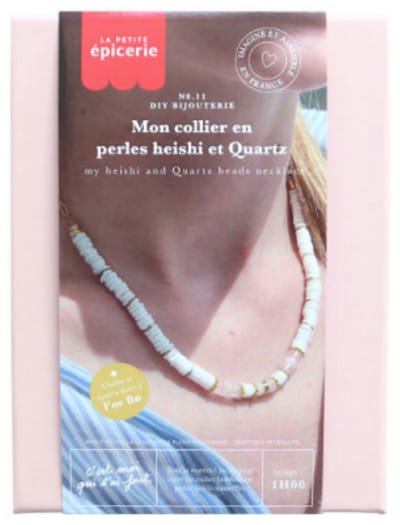 La Petite Epicerie DIY SIERADENKIT "MY HEISHI AND QUARTZ BEAD NECKLACE/MIJN HEISHI EN KWARTS KRALEN KETTING" 178g H14.5xW11xL3.5cm | Creatieve | Hobbyset | sieraden | kinderen en volwassenen