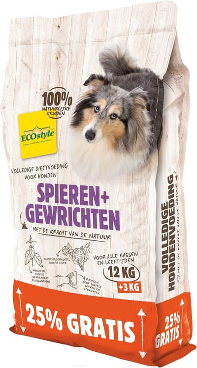Vitastyle Spieren + Gewrichten Bonusbag - Hondenvoer - 12+3 kg