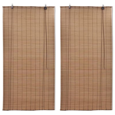 vidaXL - Rolgordijnen - 2 - st - 150x220 - cm - bamboe - bruin