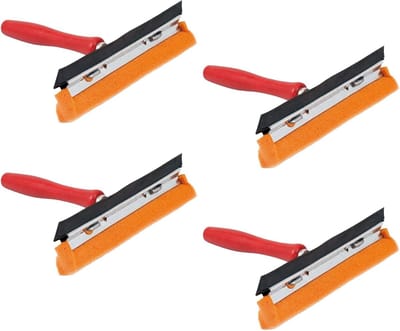 Novaliv 4X Raamwisser auto 21 cm houten steel 16 cm met wisserlip en rubberen spons autowisser auto ruitenwisser ruitenreiniger afveegspons