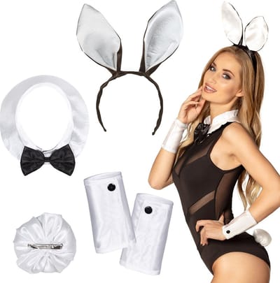 Sexy bunny setje latex wit