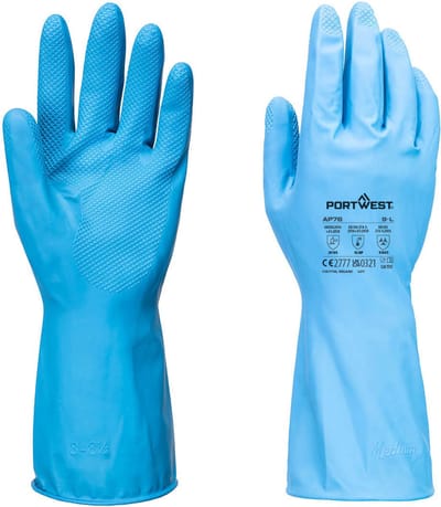 Portwest FD Chemicaliën B Latex Lichte Handschoen (Pk12) - Blauw - XL