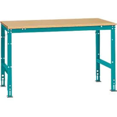 Manuflex werktafel UNIVERSAL Standaard, 1500 x 1000 mm, multiplex natuur, waterblauw