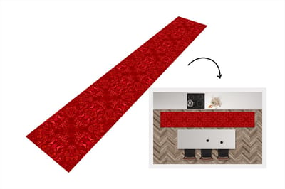 Keukenloper - Loper keuken - Kristal - Rood - Caleidoscoop - Design - Patronen - 300x50 cm - Keukenloper vinyl