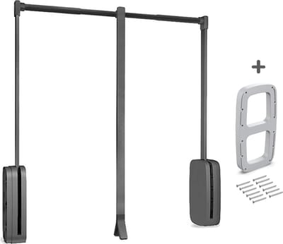 Emuca Washington Kledinglift - Garderobelift - Kledingroede - Kledingstang - Grijs - 60/83cm