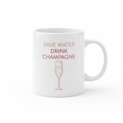 Save Water Drink Champagne Koffiemok 330 ml – Grappige Tekst Cadeau Mok
