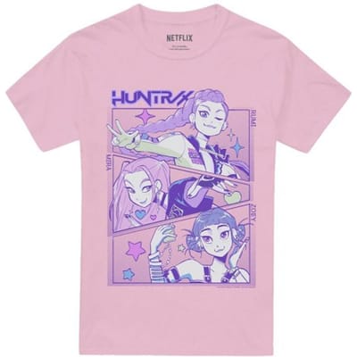 K-Pop Demon Hunters Unisex Adult Huntr/X Anime T-shirt (Lichtroze)