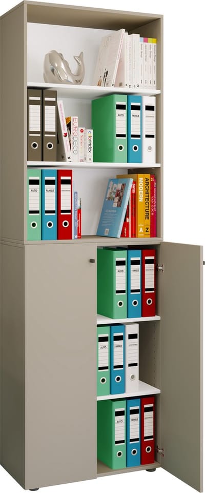 Kantoorkast Boeken Mappen Archiefkast Kantoormeubelen Kast Lona 6-vaks draaideuren Legplank