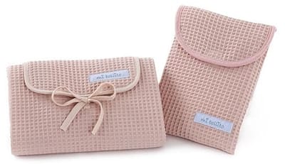 Set van 2 waterdichte verschoonmatten voor baby's met luiertas voor natte doekjes en luiers
