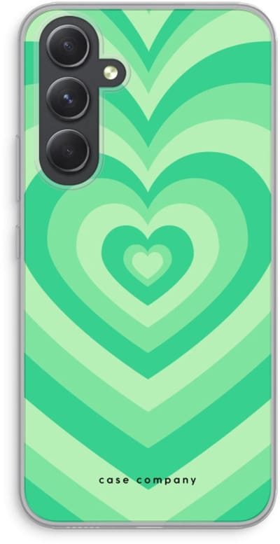 Case Company® - Hoesje geschikt voor Samsung Galaxy A54 hoesje - Hart Groen - Soft Cover Telefoonhoesje - Bescherming aan alle Kanten en Schermrand