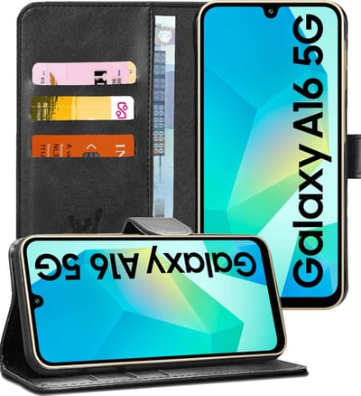 Hoesje geschikt voor Samsung Galaxy A16 - Portemonnee Book Case Zwart