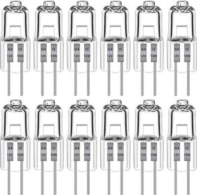 Dimbare G4 Halogeenlampen 10W – 12 stuks Warmwit 2700K voor Binnenverlichting en Kroonluchters