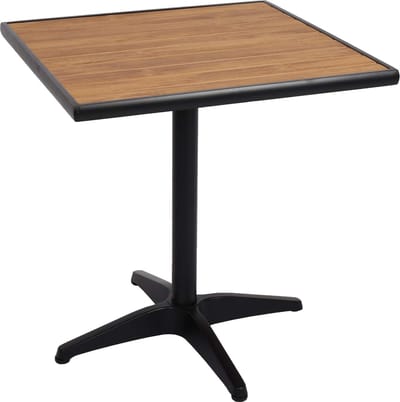 Cosmo Casa Tuintafel - Balkontafel - Bistrotafel - Catering - Buitencoating Aluminium - Houtlook - Zwart - Teak - Bruin