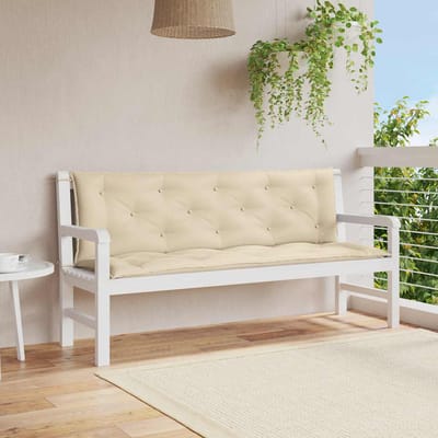vidaXL - Tuinbankkussen - 150x(50+50)x7 - cm - oxford - stof - beige