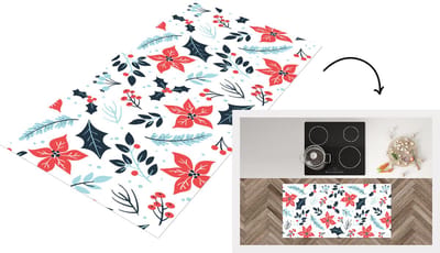 Keukenloper - Loper keuken - Winter - Bloemen - Kerst - Patronen - 120x60 cm - Keukenloper vinyl