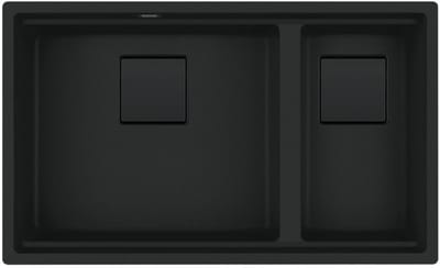 Franke Kubus 2 - Fragraniet spoelbak KNG 120/2, 76x46 cm, mat zwart 125.0718.492