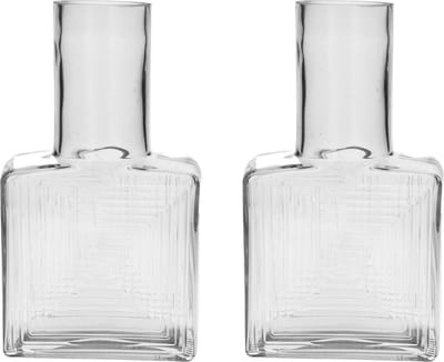 Bellatio Design Bloemenvaas - 2x - helder transparant glas - D6 x H23 cm - vaas