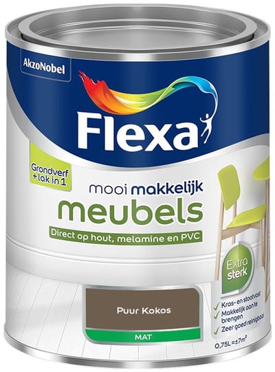 Flexa - Mooi Makkelijk Meubels Mat - Puur Kokos - Mengverf - 750 Ml