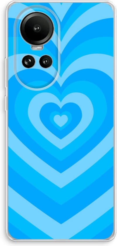 Case Company® - Hoesje geschikt voor Oppo Reno 10 hoesje - Hart Blauw - Soft Cover Telefoonhoesje - Bescherming aan alle Kanten en Schermrand