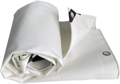 Waterdicht Zeildoek - Afdekzeil Beschermhoes - Buiten Beschermen - Versterkte Driehoekige Hoeken - 3x5m - Wit
