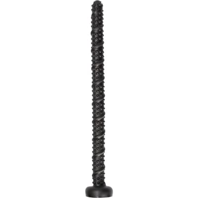 Ass Textured Snake Dildo - 55 cm - Zwart