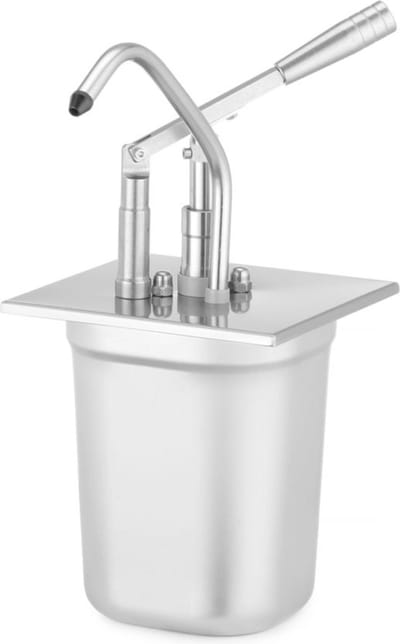 HENDI Deksel met pomp voor GN-containers – 180x165 mm – roestvast staal – polypropyleen – 35 ml dosering