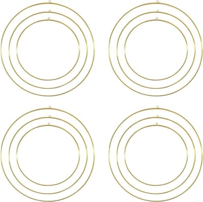 Metalen Hoepels - Dromenvanger Ringen - Ambachtelijk Knutselen - Stevig Glad Metaal - 12 Stuks - Goud
