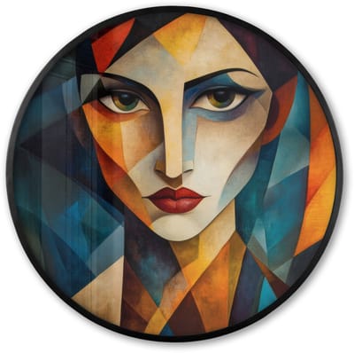Poster in lijst Rond - Fotolijst 60x60 cm - Posters - Portret - Abstract - Vormen - Ronde posterlijst zwart - Decoratie - Wanddecoratie woonkamer - Muurdecoratie slaapkamer