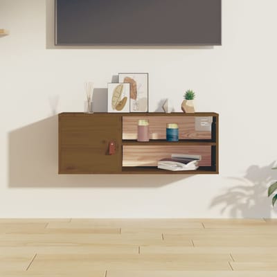 vidaXL - Wandkast - 80x30x30 - cm - massief - grenenhout - honingbruin