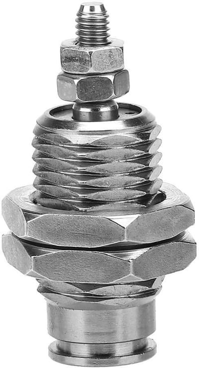 Pneumatische Cilinder - Enkelwerkend Model - Precisie Positionering - Roestvrijstalen Nippel - 10x5 mm - Zilverkleurig