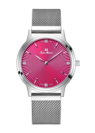 Jean Marcel Asteria - horloge - magenta / fuchsia / roze - Milanese band - 36 mm