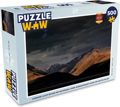 Puzzel Donkere lucht boven het Nationaal park Aoraki/Mount Cook op South-Island - Legpuzzel - Puzzel 500 stukjes