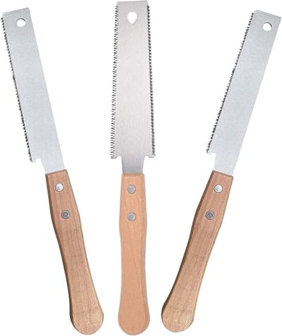 Japanse Zaag Set - Handzaag Trekzaag - Houtbewerking Tuin - SK5 Koolstofstaal Bladen - 300 mm - Zilver