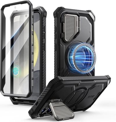 Armorbox geschikt voor Samsung Galaxy S25 hoesje met screen protector - Zwart