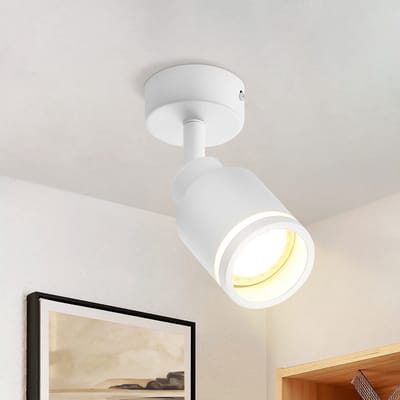 NETTLIFE Opbouwspot - GU10 Fitting - 1-Lichts - cilinder - Wit - Moderne Plafondlamp - L 6cm - Metaal - 355° kantelbaar - Plafondspot - voor Woonkamer | Slaafkamer | Gang - Zonder Lichtborn