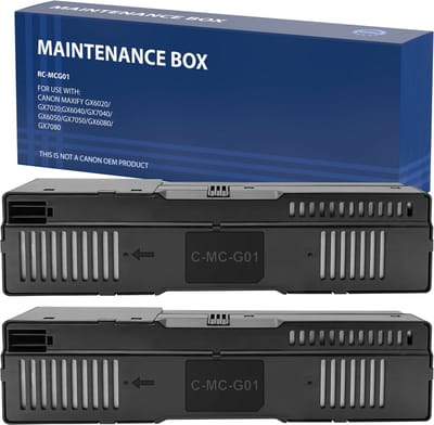 Lot 2 Onderhoudscartridges Inkttank geschikt voor MC-G01 4628C001 voor Canon Maxify GX6040 GX6050 GX7040 GX7050 GX5050 GX7090