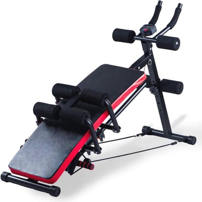 Verstelbare Buikspieren Trainen Machine voor Thuis Gym - Opvouwbare Core Workout Apparatuur met Weerstandsbanden en LCD-Scherm
