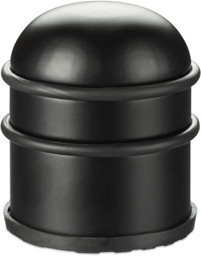 deurstopper - rvs - rubber - 7 cm - deurbuffer - zwart